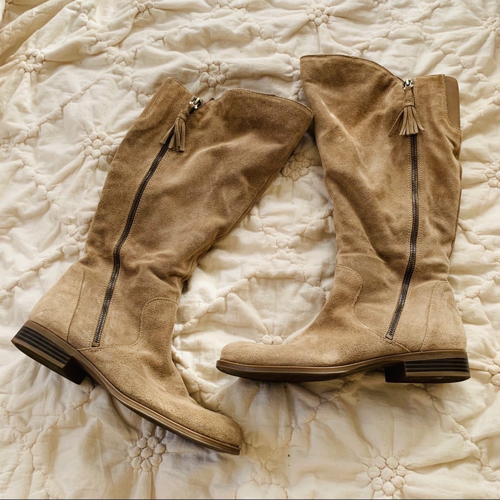 Naturalizer Wide Calf Suede Tan Boots